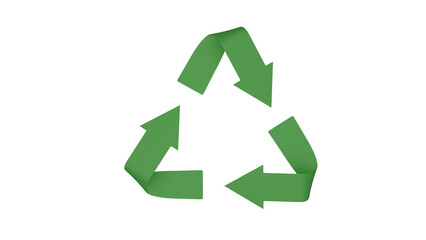 Fototapeta premium Green symbol of recycling isolated on transparent background. Recycle concept. 3D render
