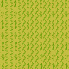 Tribal ethnic lines green indie pattern texture seamless drawing