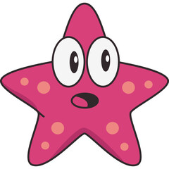 Cute Starfish Cartoon Illustration