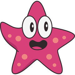 Cute Starfish Cartoon Illustration