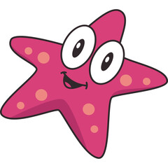 Cute Starfish Cartoon Illustration