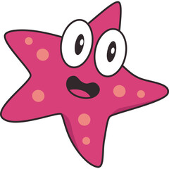 Cute Starfish Cartoon Illustration