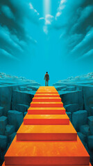 Obraz premium Standing on the edge of eternity. AI generative