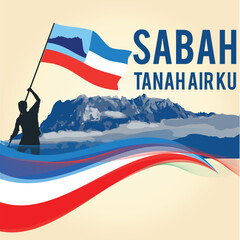 Sabah Tanah Air Ku with kinabalu mauntain