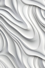 Wavy white Metallic 3D Background. AI generative
