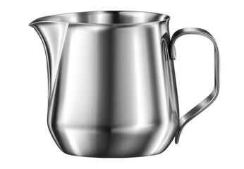 Metal milk jug on transparent background. Generative AI.