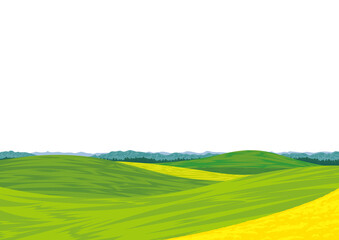 爽やかで広大な丘陵の風景