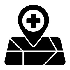 Hospital Location Glyph Icon