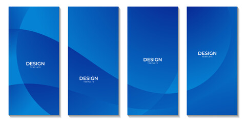 brochures set with abstract blue wave colorful background
