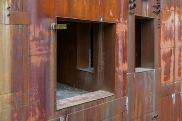 Abandoned secret nuclear bunker. Cold War command post, object 1180. Background