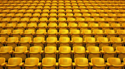 yellow seats in stadium , Yellow stadium seat creating patterns ai generative