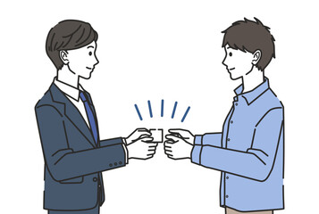 名刺を渡す男性