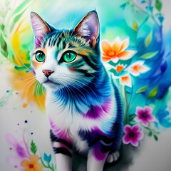 Cat created with Generative AI technology 