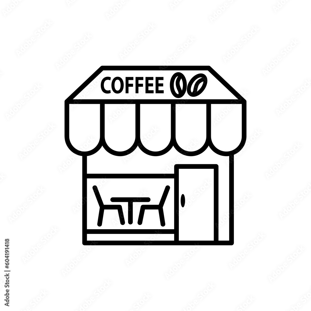 Poster Cafe icon Symbol, coffee Shop building icon. outline vector elements for site and app..eps
