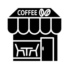 Cafe, coffee, building icon. vector Cafe symbol illustration on white background..eps
