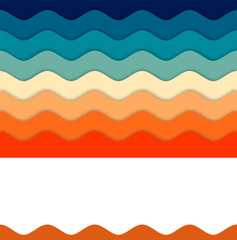 Wave pattern linear vintage color design illustration