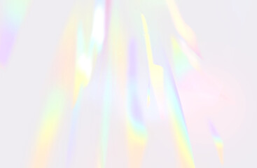 Rainbow pastel colors on white background. Light refraction effect