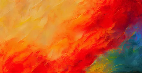 Fototapete Gemixte farben Strokes of colorful paint, panoramic rainbow background - AI generated image
