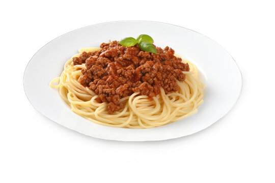 Spaghetti bolognese isolated on transparent background