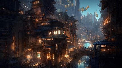 魔法の都市、境界なき驚異の世界 No.015 | Enchanted Metropolis: Where Possibilities Transcend Generative AI