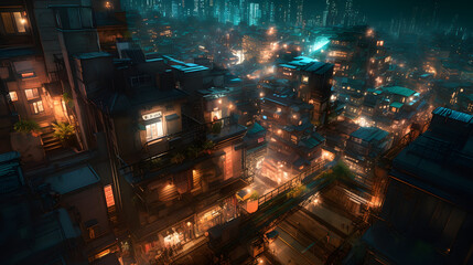 Obraz premium 魔法の都市、境界なき驚異の世界 No.011 | Enchanted Metropolis: Where Possibilities Transcend Generative AI