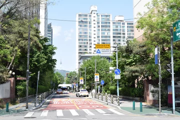 Poster Cityscape of Ichon-dong, Yongsan-gu, Seoul, South Korea © Q'ju Creative