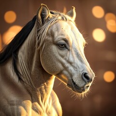 Obraz na płótnie Canvas portrait horse close up created with AI generated