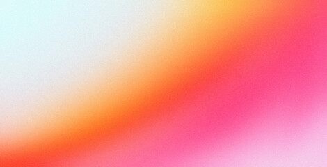 Orange pink white grainy background, abstract blurred color gradient noise texture banner poster backdrop, copy space
