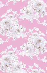 Classic Popular Flower Seamless pattern background.Perfect for wallpaper, fabric design, wrapping paper, surface textures, digital paper.
