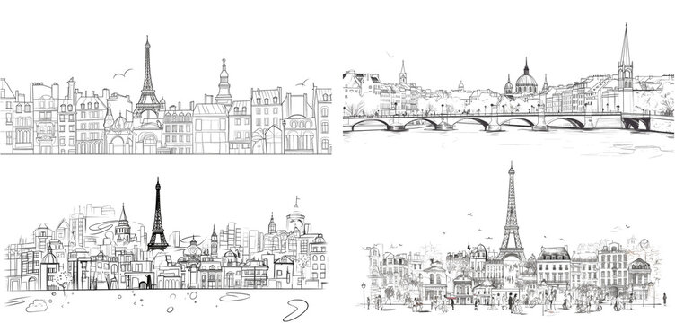 Illustration IA minimaliste de la ville de Paris