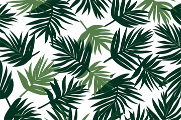 Naklejka na ściany i meble seamless pattern with palm tree leaves
