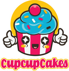 Cupcakes Cartoon Logo Mascot