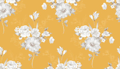 Classic Popular Flower Seamless pattern background.Perfect for wallpaper, fabric design, wrapping paper, surface textures, digital paper.
