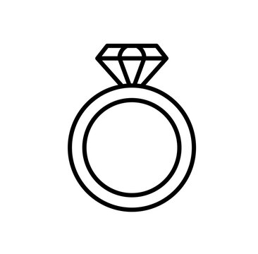 recommend clip art: Cute diamond ring outline icon