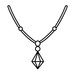 Cute necklace diamond outline icon
