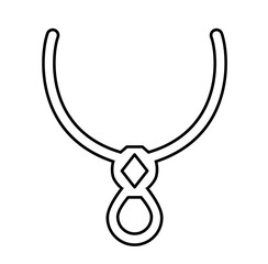 Cute necklace diamond outline icon