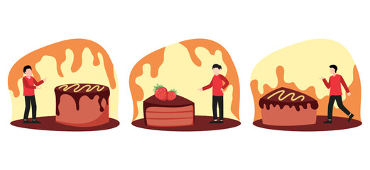 Flat Bundle World Chocolate Day Design Illustration