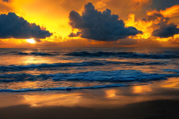 sunset on the beach,Generative IA
