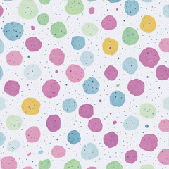 A seamless watercolor pattern of polka dots.Generative IA
