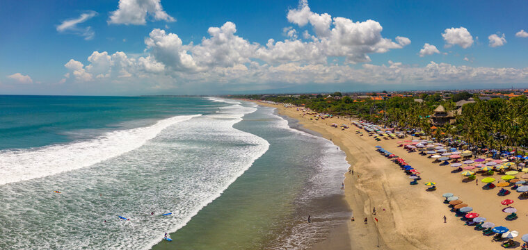 Aerial view of Kuta Beach, Kuta, Badung Regency, Bali