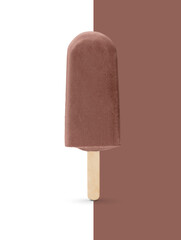 ice cream on white and brown background