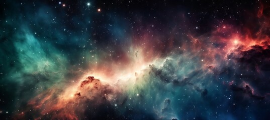 Nebula gas cosmos galaxy background. Generative AI technology.