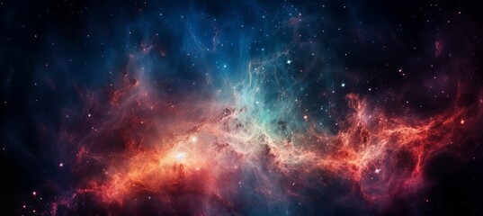 Fototapeta na wymiar Space nebula cosmos galaxy background. Generative AI technology.