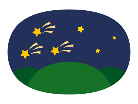 recommend clip art: 流れ星と山