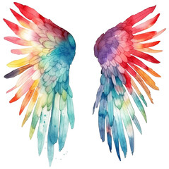 Fototapeta premium Wing watercolor transparent background