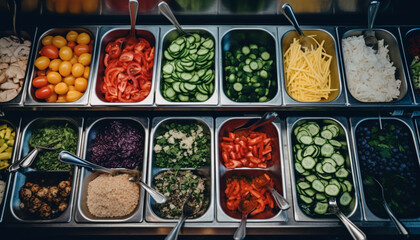 A healthy vegetarian salad meal with fresh organic ingredients variety generated by AI