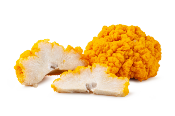 fresh golden ear mushroom or yellow brain fungus with slices isolated on white background.