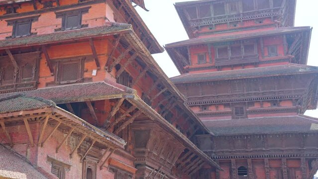 Close-up detail of the inside of Hanuman Dhoka, old Royal Palace in Durbar Square, Kathmandu, Nepal