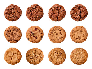 Cookies isolated on transparent background. Generative AI