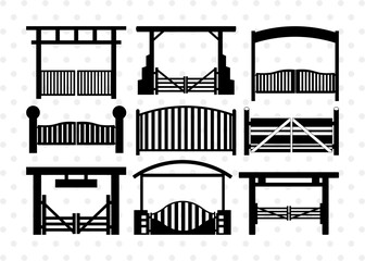 Ranch Gate SVG, Ranch Gate Silhouette, Ranch Entrance Svg, Ranch Fencing Svg, Farm Fence Svg, Gate Svg, Ranch Gate Bundle